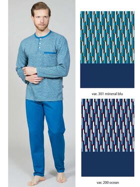 Plus size men&#39;s pajamas in cotton jersey without cuffs Bip Bip 3658 