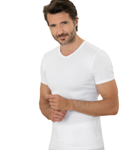 T-shirt uomo in cotone scollo a v Club88 410162 