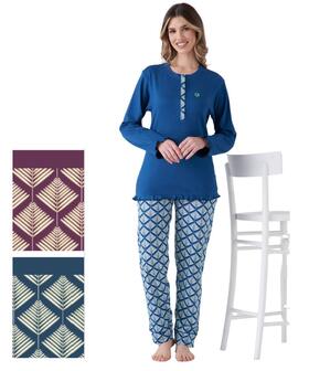 Pigiama donna in jersey di cotone caldo Pigiamiamoci 4154 