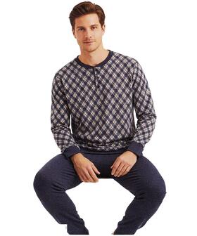 Pigiama uomo in caldo jersey di cotone lanato Pigiamiamoci 4220L 