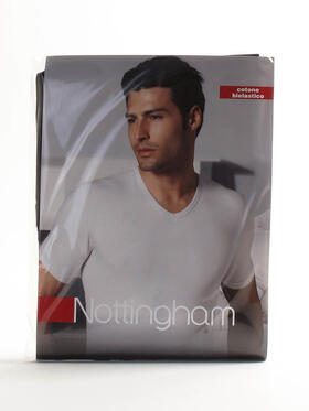 T-shirt uomo a V in cotone elasticizzato Nottingham Fox 