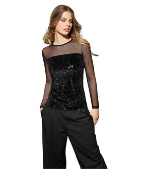 Maglia donna sottogiacca con tulle e paillettes Jadea Gal&agrave; 4823 