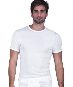 Men's low-neck T-shirt in Scottish cotton thread Moretta 513 