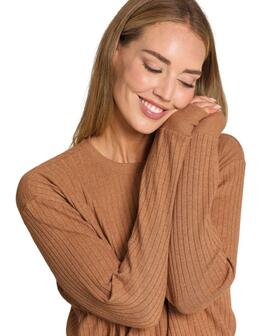 Pigiama donna in jersey di cotone caldo a coste Jadea Home 5293 