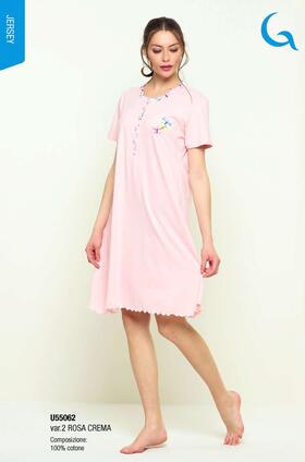 Gary U55062 women&#39;s short-sleeved cotton jersey nightdress 
