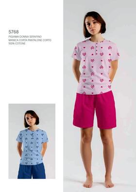 Cippi Smarty 5768 Damen-Pyjama aus kurz&auml;rmeligem Baumwolljersey 