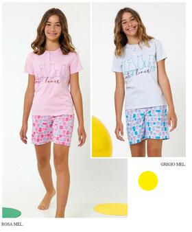 Girls&#39; Short Pyjamas in Cotton Jersey Il Granchietto GP7110 