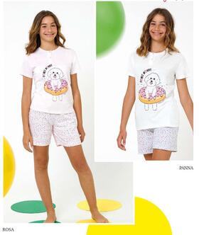 Girls&#39; Short Pyjamas in Cotton Jersey Il Granchietto GP7112 