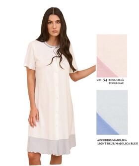 Camicia da notte clinica aperta in jersey di cotone Linclalor 71530 