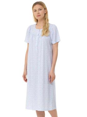 Linclalor 74968 women&#39;s short-sleeved cotton jersey nightdress 
