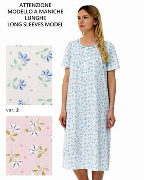 Linclalor 75008 Cotton Jersey Long Sleeve Nightdress 