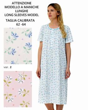 Linclalor 75017 long-sleeved CALIBRATE cotton jersey nightdress 