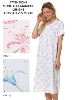 Linclalor 75087 Cotton Jersey Long Sleeve Nightdress 