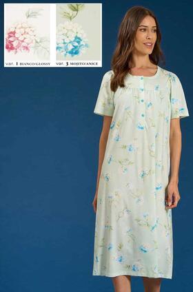 Linclalor 75154 short-sleeved cotton jersey women&#39;s nightgown 