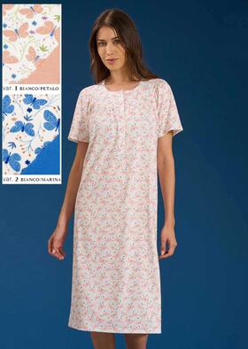 Linclalor 75204 Short Sleeve Cotton Jersey Women&#39;s Nightgown 