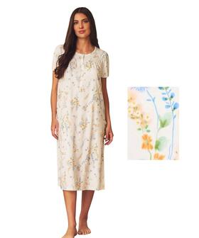 Camicia da notte donna in jersey di cotone a manica corta Linclalor 75376 