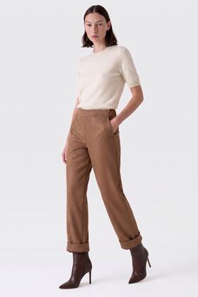 Fiorenza Amadori 7849 twill turn-up trousers 
