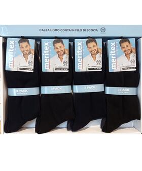 Calzino corto uomo in cotone elasticizzato Meritex 8201&nbsp;TRI-PACK 