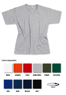 T-shirt unisex in cotone con scavo a V Effepi 864 BIANCO 