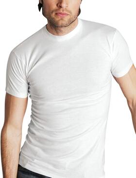T-shirt uomo girocollo manica corta in cotone Moretta 87 tg.4-7 Bianco 