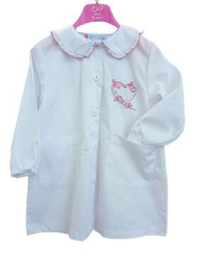 Andy&amp;Gio&#39; nursery apron for girls 90223 Heart and butterfly embroidery 