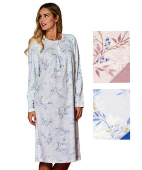 Camicia da notte donna CALIBRATA in jersey di caldo cotone Linclalor 92233 