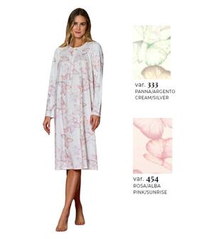 Camicia da notte donna in jersey di caldo cotone Linclalor 92238 