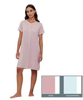 Женская ночная рубашка Andra 9983 с короткими рукавами, открытая, из вискозы и кружева. 