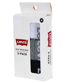 Boxer bambino in cotone elasticizzato Levi&#39;s 9L0311 TRI-PACK 