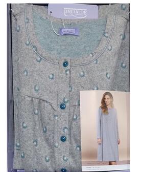 Camicia da notte in cotone lanato punto Milano Linclalor 77872 