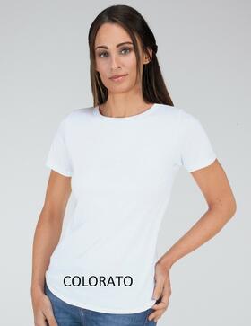 T-shirt donna in jersey di cotone Antonella New Dimension 62025C Colorata 