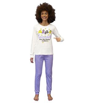 Pigiama donna in jersey di cotone caldo Barbapap&agrave; BAD2705 