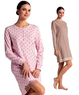 Camicia da notte in jersey di cotone caldo Infiore Bollicine BLL634630 