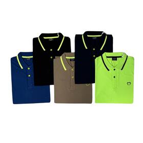 MEN&#39;S POLO SHIRT PIQUET COTTON STRETCH BACI&amp;ABBRACCI BAM1421 FLUO 