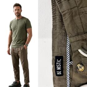 PANTALONE LACCIO UOMO EFFETTO LINO BE MISTIC PT002078 