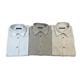 CAMICIA UOMO IN LINO MANICA LUNGA A RIGHE BE MISTIC 32535&nbsp; 