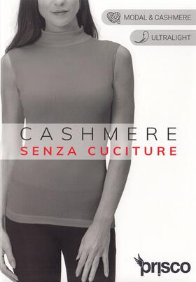 Lupetto donna smanicato in cashmere a costine ultralight Prisco Cash SM 