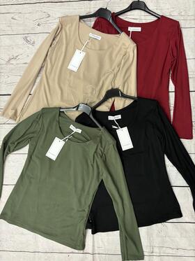 MAGLIA DONNA MANICA LUNGA GIROCOLLO BASIC FIORENZA AMADORI 7179 