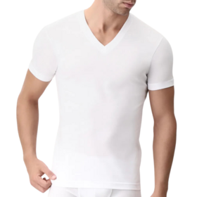 CAGI 1305 COTTON V-NECK MEN&#39;S T-SHIRT 