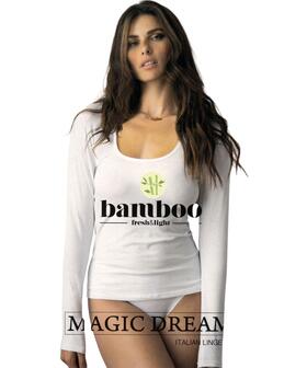 Maglia donna a manica lunga in bamboo Magic Dream Corallo 