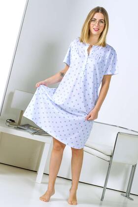 Women&#39;s short-sleeved nightdress in Stella Due Gi cotton jersey D9177 