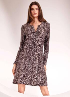 Camicia da notte donna in viscosa pesante animalier Lormar Dress DRE632073 