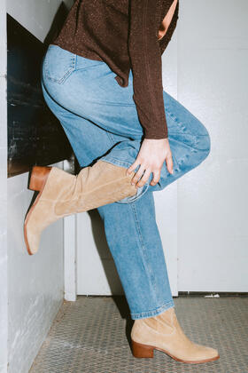 STIVALE ALTO TEXANO IN SUEDE FIORENZA AMADORI TX104 