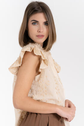 CAMICIA RICAMATA CON ROUCHES FIORENZA AMADORI 6712
&nbsp; 