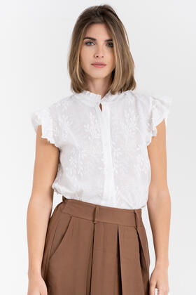 CAMICIA RICAMATA CON ROUCHES FIORENZA AMADORI 6712
&nbsp; 