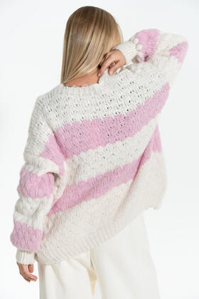 CARDIGAN DONNA DI LANA FANTASIA A RIGHE FIORENZA AMADORI C30815&nbsp; 