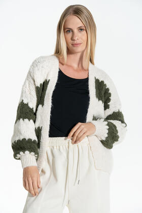 CARDIGAN DONNA DI LANA FANTASIA A RIGHE FIORENZA AMADORI C30815&nbsp; 