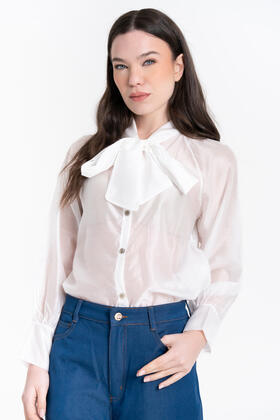 CAMICIA IN TANCEL CON FIOCCO FIORENZA AMADORI 35376
&nbsp; 