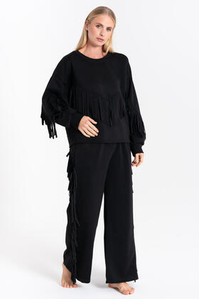 PANTALONE DONNA FELPATO FRANGE FIORENZA AMADORI 35130 