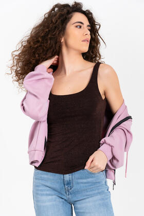 FELPA ZIP E CAPPUCCIO CROP FIORENZA AMADORI F6765T64
&nbsp; 